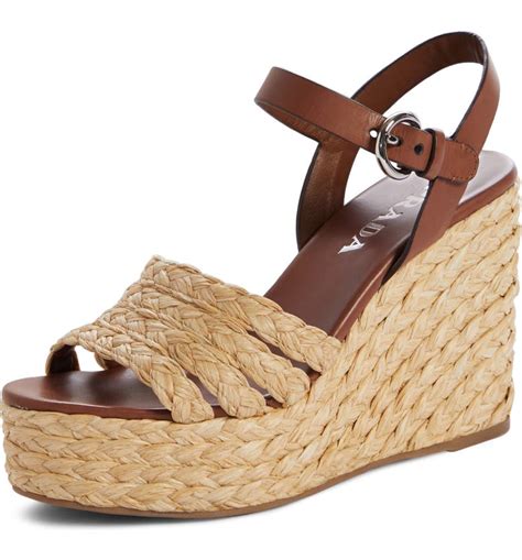 prada espadrille wedge|prada wedge sandals sale.